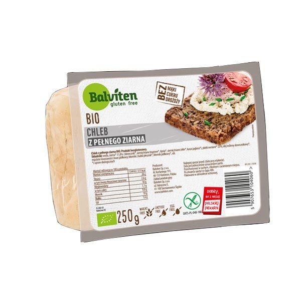 Chleb z pełnego ziarnia bezglutenowy BIO 250g