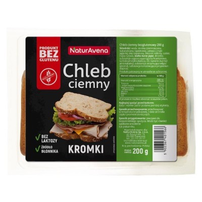 Chleb ciemny naturalny bezglutenowy 200g Chleb ciemny naturalny bezglutenowy 200g