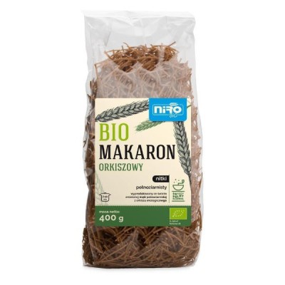 Makaron pełnoziarnisty orkiszowy Nitki BIO 400g