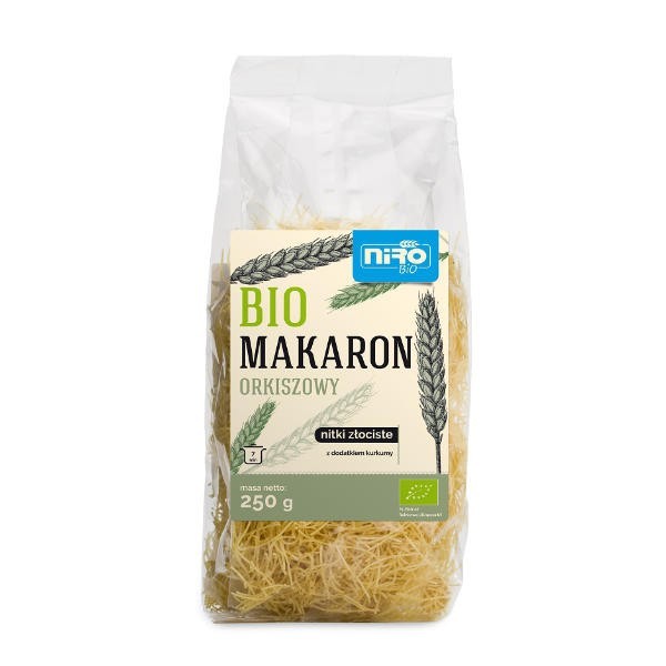 Makaron (orkiszowy z kurkumą) nitki złociste BIO 250g