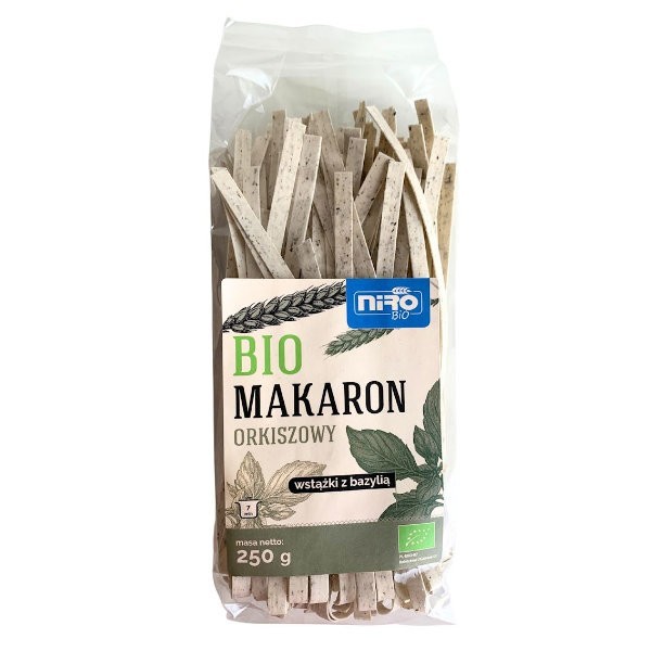 Makaron orkiszowy z bazylią wstążki BIO 250g