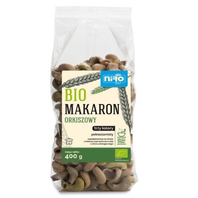 Makaron orkiszowy razowy trójkolorowy muszelki BIO 400g