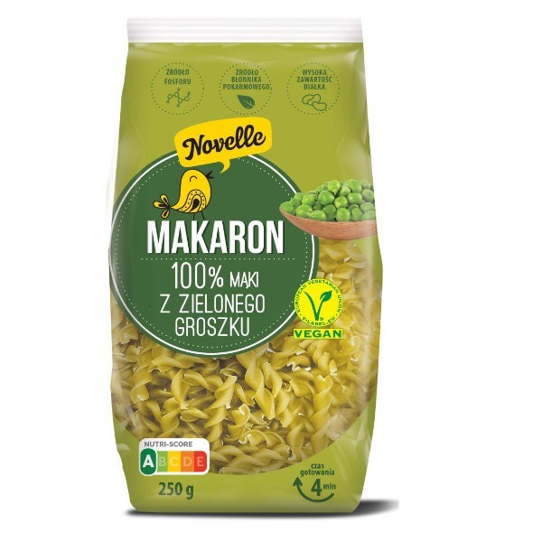 Makaron proteinowy z groszku zielonego świderki 250g