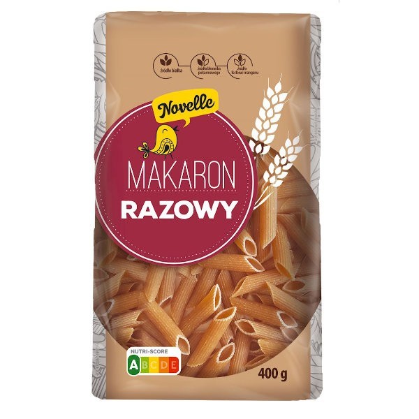 Makaron semolinowy razowy penne 400g