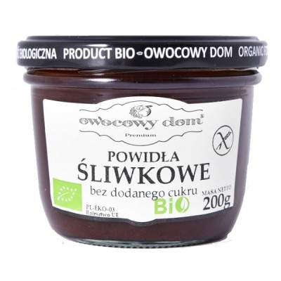 Powidło śliwkowe bez dodatku cukru bezglutenowe BIO 200g