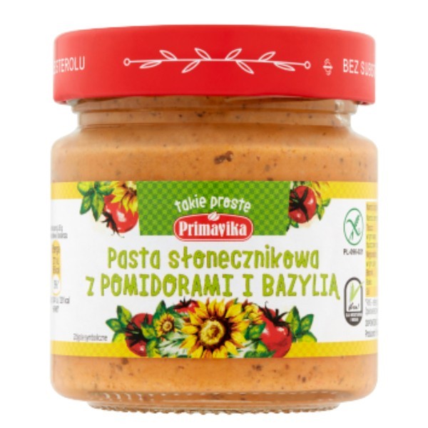 Pasta słonecznikowa z pomidorami i bazylią bezglutenowa 160g