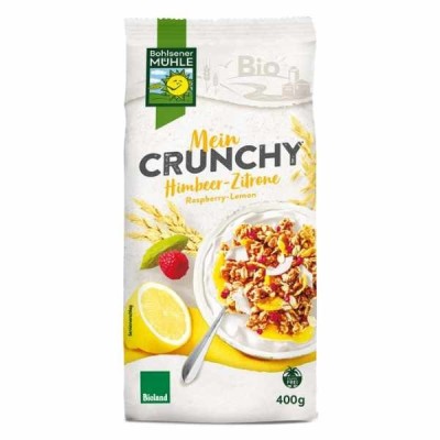 Crunchy jogurtowo - cytrynowe z malinami BIO 400g