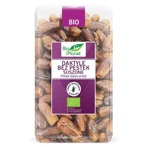 Bezglutenowe daktyle suszone bez pestek BIO 1kg