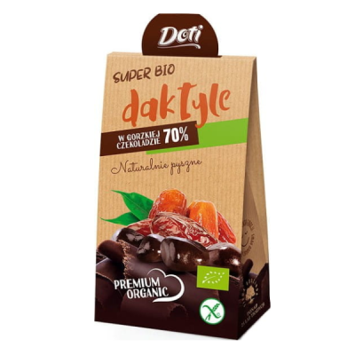 Daktyle w czekoladzie gorzkiej bezglutenowe BIO 50g