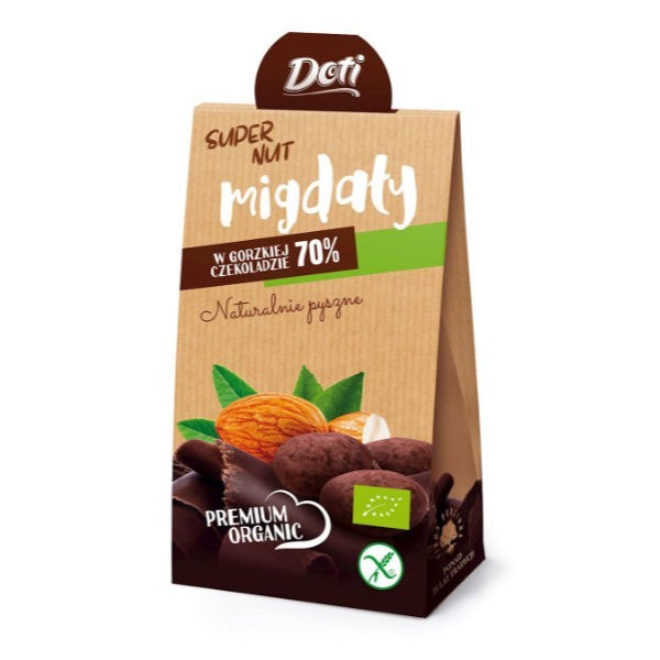 Migdały w czekoladziegorzkiej bezglutenowe BIO 50g