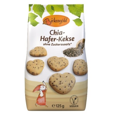 Ciastka owsiane z chia bez dodatku cukru 125g