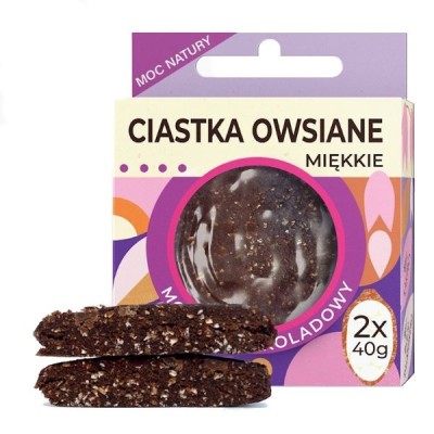 Ciastka owsiane miękkie mocno czekoladowe bezglutenowe (2x40g) 80g