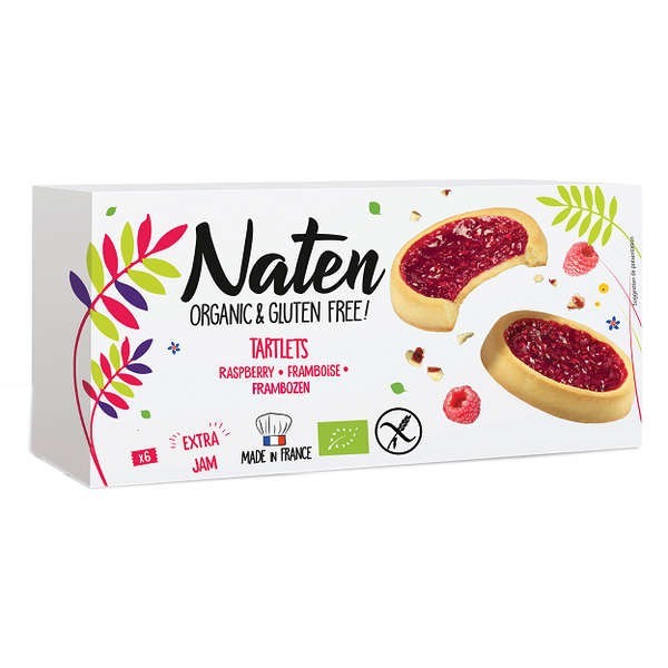 Ciastka tartaletki z dżemem malinowym bezglutenowe BIO 130g