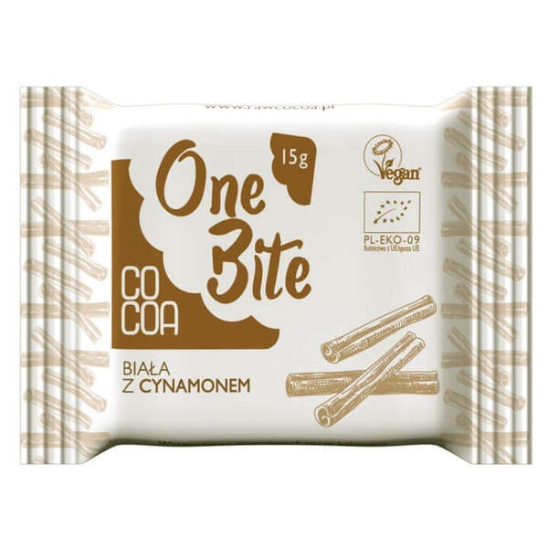 One Bite tabliczka biała z cynamonem BIO 15g