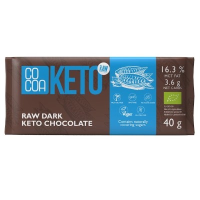 Czekolada keto z olejem MCT bez dodatku cukru bezglutenowa BIO 40g