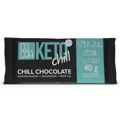 Czekolada keto chill z magnezem, ashwagandhą i olejem konopnym 40g