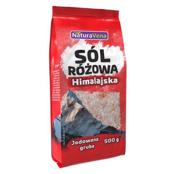 Sól himalajska różowa grubo mielona jodowana 500g