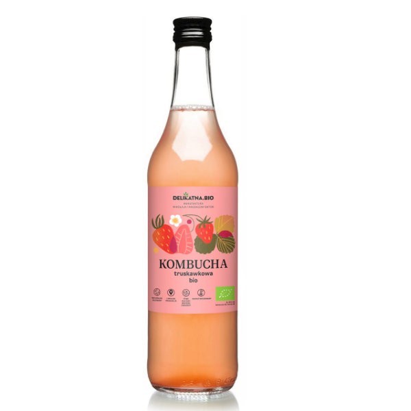 Kombucha truskawkowa bezglutenowa BIO 500ml