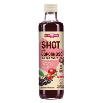 Shot na odporność owoc róży - czarny bez - malina 250ml