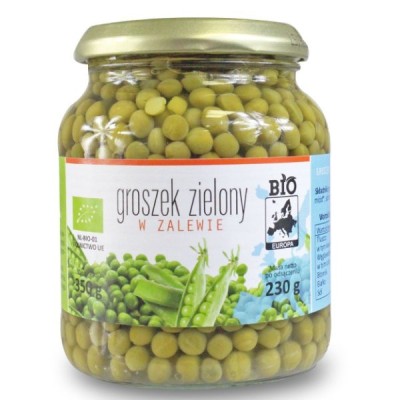 Groszek zielony w zalewie w słoiku BIO 350g (230g)