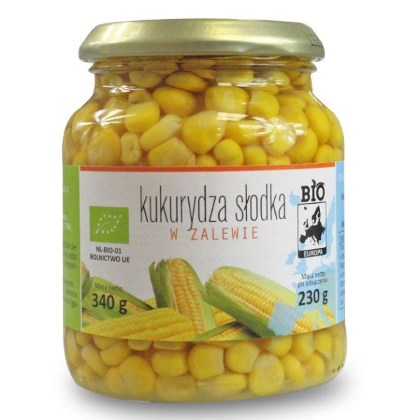 Kukurydza słodka w zalewie w słoiku BIO 340g (230 g)