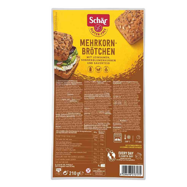 Mehrkornbrotchen- bezglutenowe bułki razowe 210g