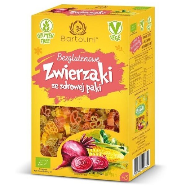 Makaron kukurydziano-ryżowy zwierzątka kolorowe bezglutenowy BIO 250g