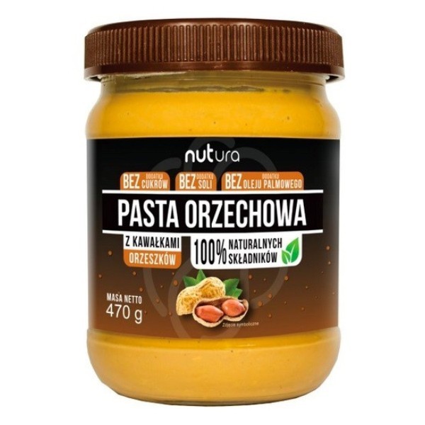 Pasta orzechowa z kawałkami orzeszków 470g