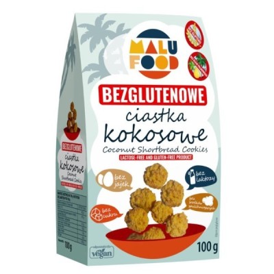 Ciastka kokosowe bezglutenowe bez dodatku cukru 100g