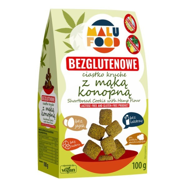 Ciastka kruche z mąką konopną bezglutenowe bez dodatku cukru 100g