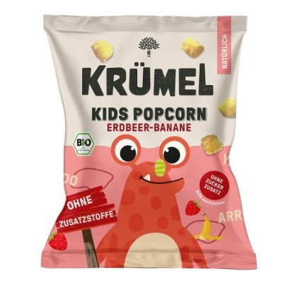 Chrupki popcorn dla dzieci truskawka- banan BIO 20g