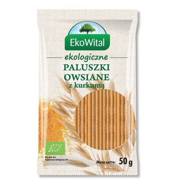 Paluszki owsiane pełnoziarniste z kurkumą BIO 50g