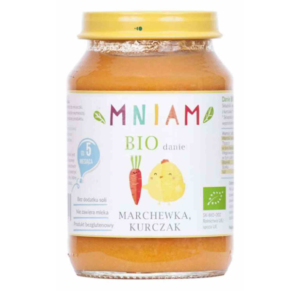 Danie marchewka-kurczak od 5 miesiąca BIO 190g MNIAM