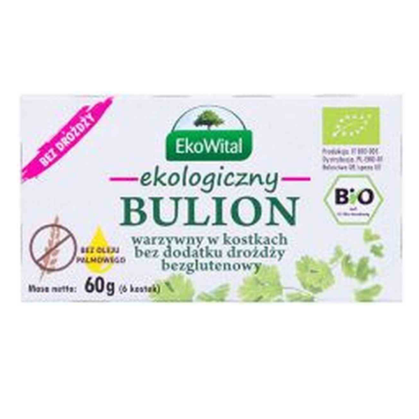 Bulion warzywny w kostkach bez drożdży, bez oleju palmowego bezglutenowy BIO 60g