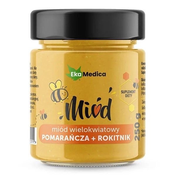 Miód wielokwiatowy rokitnik, pomarańcza, beta-karoten 250g