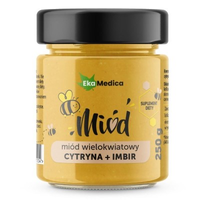 Miód wielokwiatowy cytryna, imbir, naturalna witamina C 250g