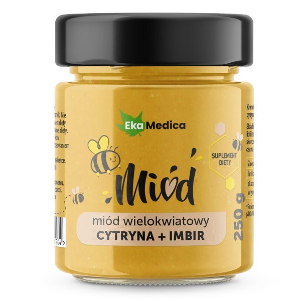 Miód wielokwiatowy cytryna, imbir, naturalna witamina C 250g