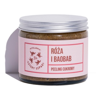 Peeling cukrowy do ciała róża i baobab 250ml