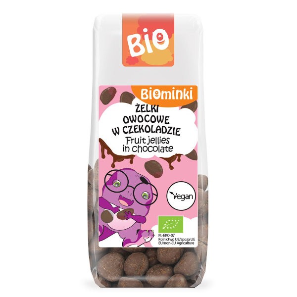 Żelki owocowe w czekoladzie BIO 100g