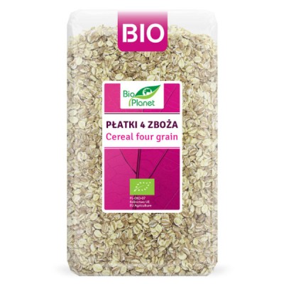 Płatki 4 zboża (orkisz, owies, jęczmień, żyto) BIO 600g