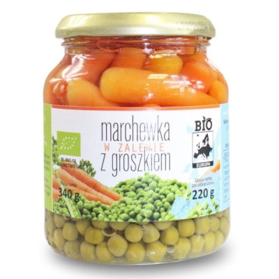 Marchewka w zalewie z groszkiem BIO 340g (220g)