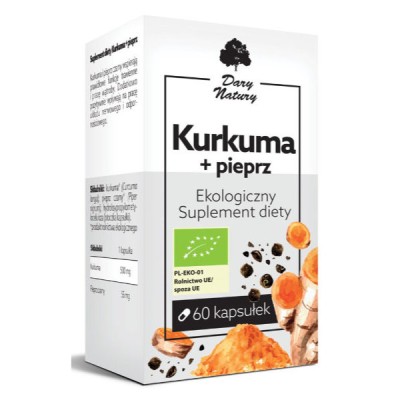 Kurkuma z pieprzem BIO 60 kapsułek (555mg)