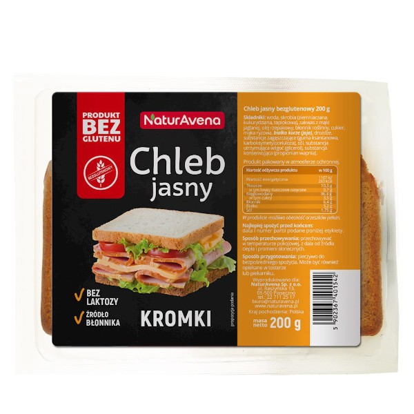 Chleb jasny naturalny bezglutenowy 200g