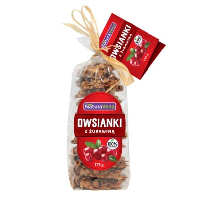 Ciastka owsianki z żurawiną 175g