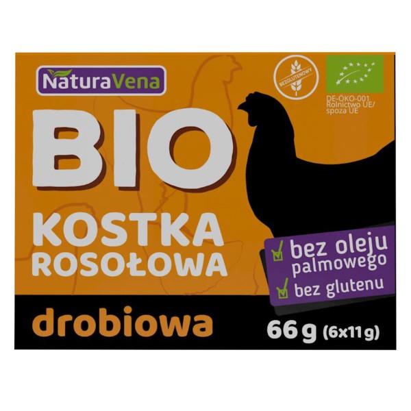 Kostka rosołowa drobiowa bezglutenowa BIO 66g