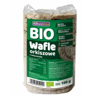 Wafle orkiszowe pełnoziarniste z solą morską BIO 100g