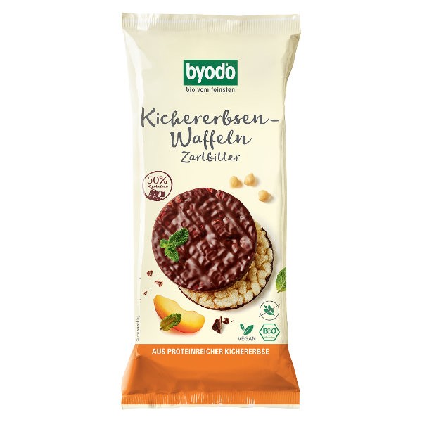 Wafle z ciecierzycy z ciemną czekoladą bezglutenowe BIO 65g