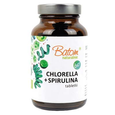 Chlorella + spirulina BIO 300 tabletek 120g (400mg)