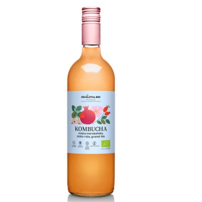 Kombucha mięta marokańska, dzika róża i granat BIO 750ml