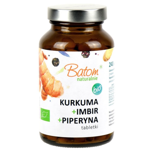 Kurkuma + Imbir + Piperyna BIO 240 tabletek 120g